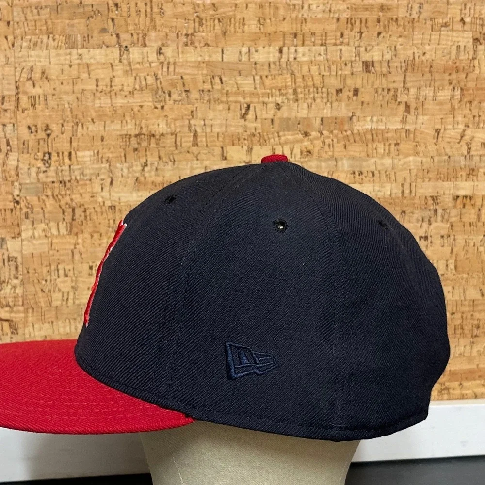 Vintage California Angels Hat new era 100% wool Made USA Navy‎ Red 7 1/2 MLB Cap